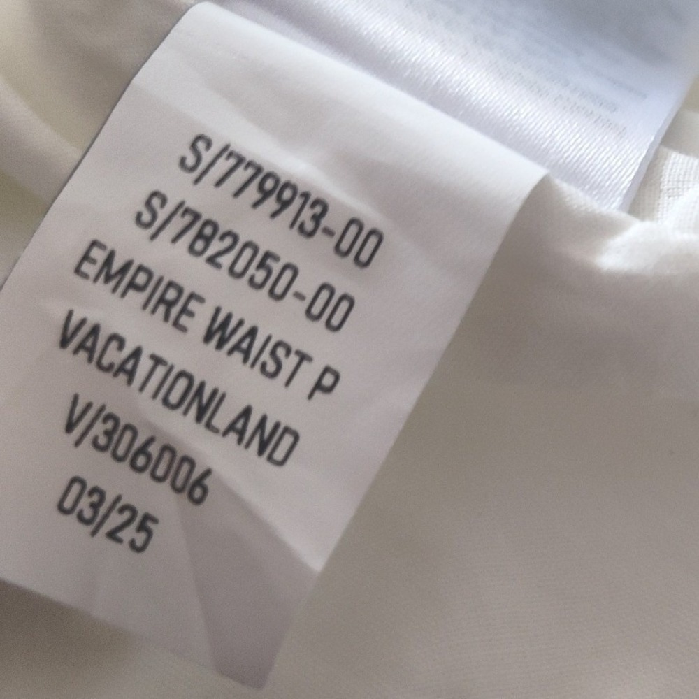 New Gap Dress Medium Fit & Flare Midi Vacationland White Spaghetti Strap Cotton - Picture 11 of 12